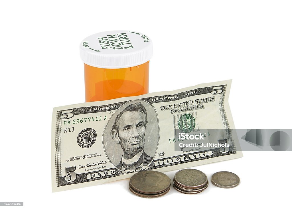 Denaro per prescrizione medica - Foto stock royalty-free di Banconota