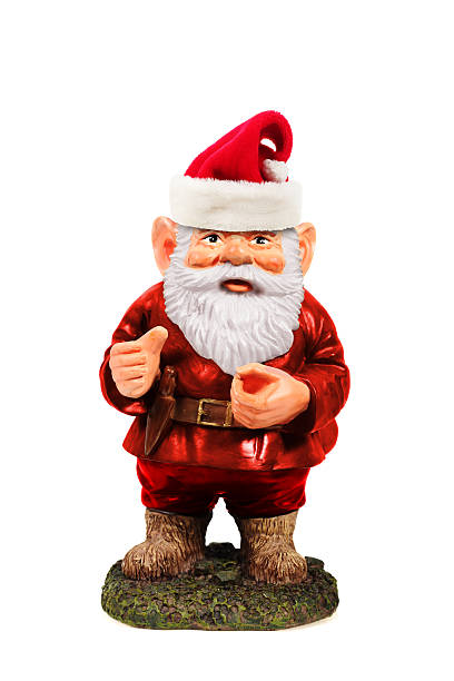 Santa Gnome Santa Gnome on a white background. garden feature stock pictures, royalty-free photos & images
