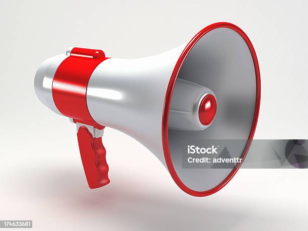 Foto de Megafone e mais fotos de stock de Megafone - Megafone, Vermelho, Tridimensional