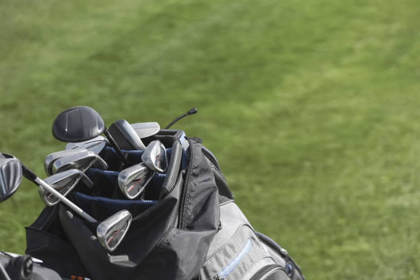 istock golf club. golf bag at the field 1746337156
