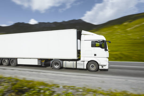 istock fast driving truck on the road 1746337177