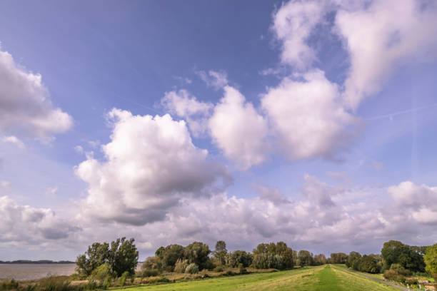 The sky over river Elbe, Germany