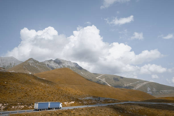 istock freight truck on the mountain pass road 1746338359