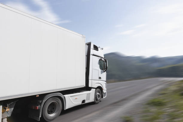 istock fast driving truck on the road 1746338379