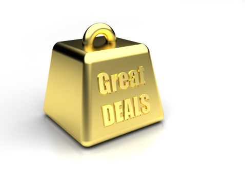 Great Deals written on gold block