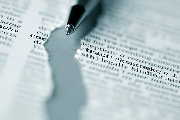 istock Ripped dictionary page series: contract 174634118
