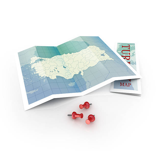 istock Illustration of Turkey map with pins on white background 174634481
