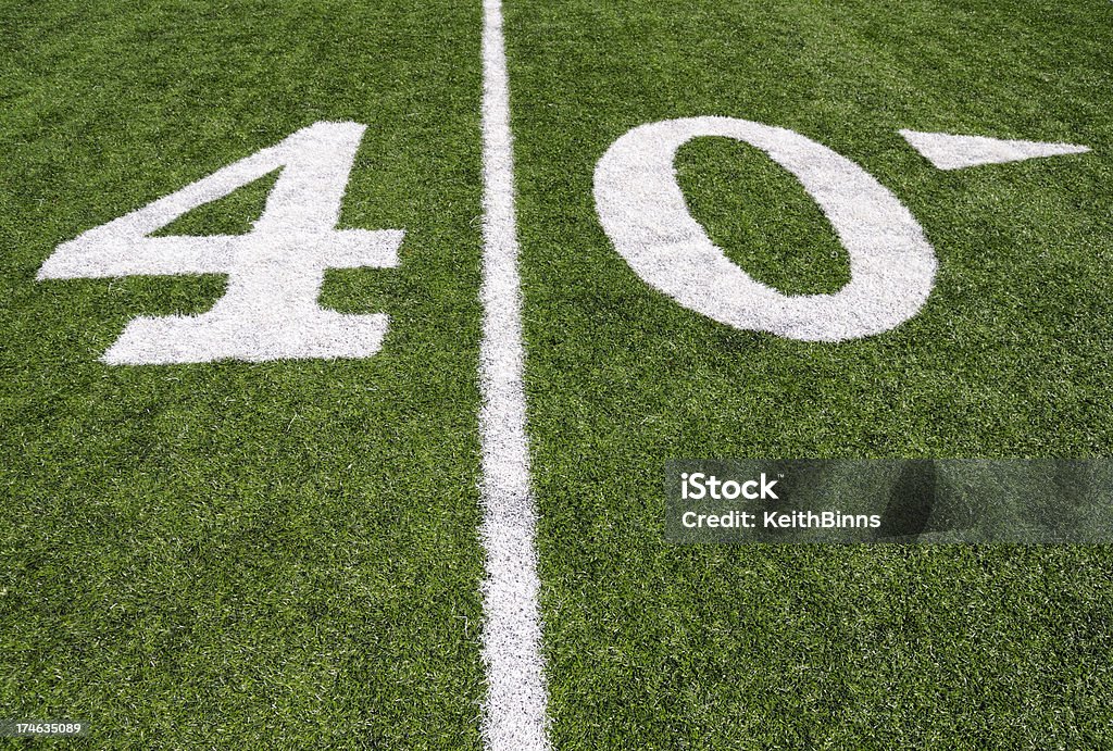 Forty Yard Line - Lizenzfrei Amerikanischer Football Stock-Foto