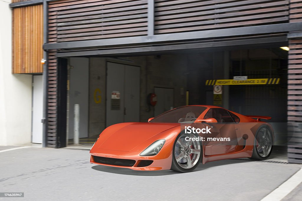 Sports Car Leaving Parking Garage Stock Photo - Download Image Now
