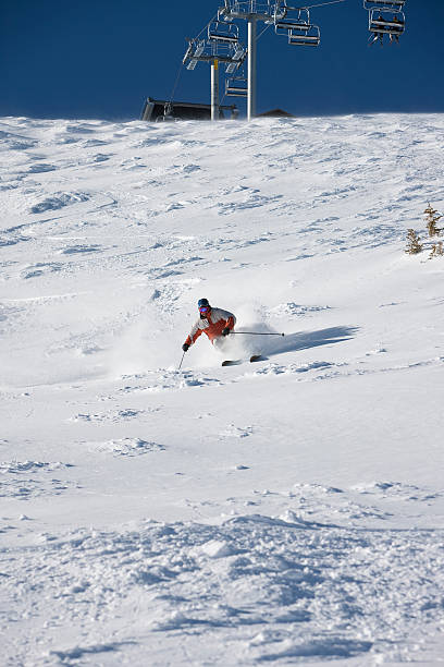 파우다 스키타기 - skiing powder snow snow telluride 뉴스 사진 이미지