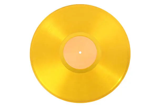 Gold record isolated on a white background.