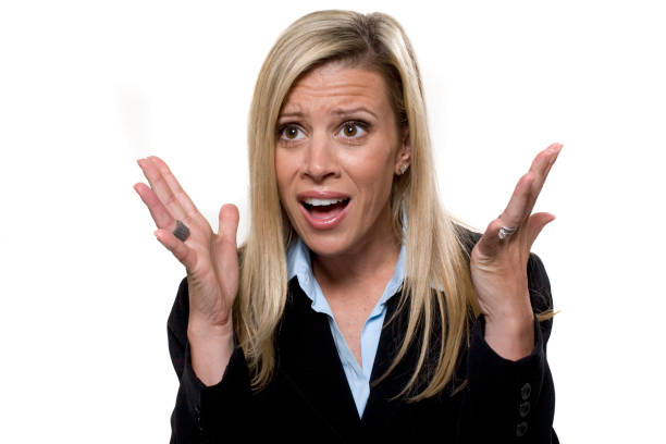 Businesswomen with a surprised expression stock photo