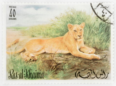 Postage stamp with Postmark.