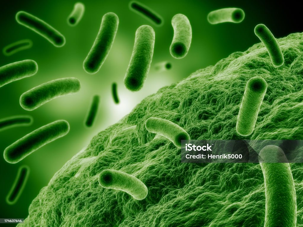 バクテリア attacking セル - 3Dのロイヤリティフリーストックフォト