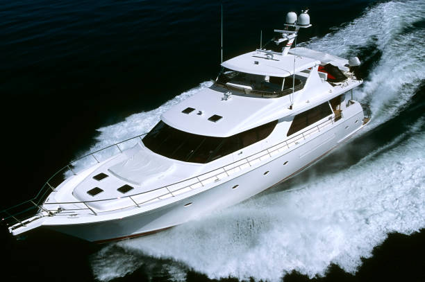aerial boat copy space