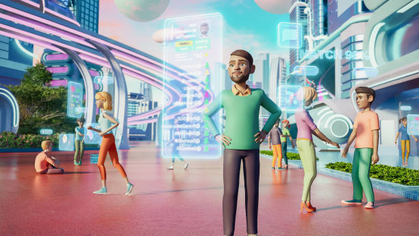 istock Digital Metaverse Avatar Of Indian Man Walking Inside Immersive 3D World. Enthusiast Exploring Next-Gen Social Media Experience. Online Universe For Connecting With Friends Or Working. 3D Render 1746378607