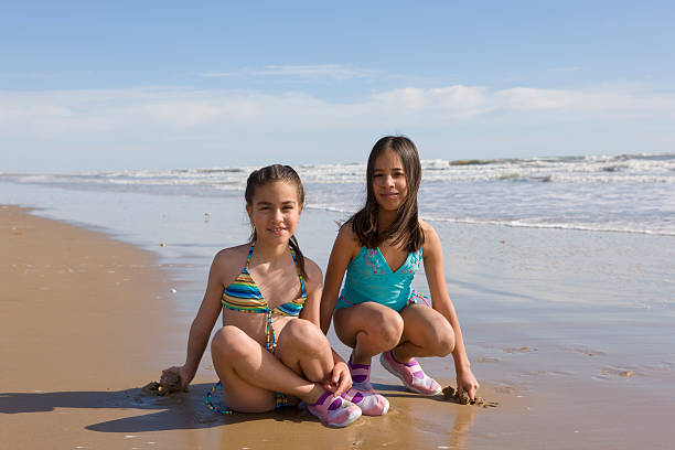 A couple of girls on the beach