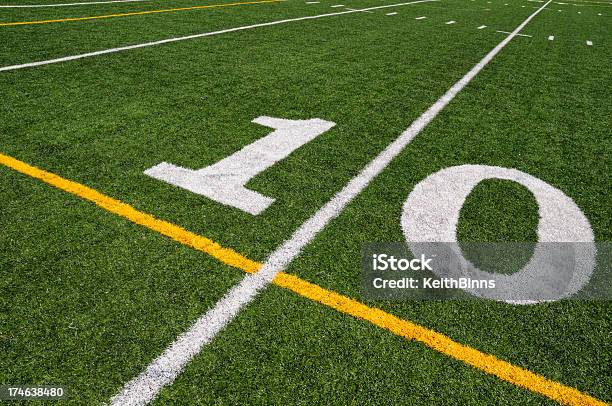 Ten Yard Line Stock Photo - Download Image Now - American Football - Sport, American Football Field, American Football League