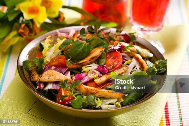A Healthy Bowl Of Caesar Salad Stock Photo - Download Image Now - Caesar Salad, Cherry Tomato, Chicken Salad