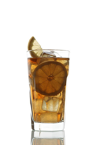 Iced Tea Glass with Lemon Isolated
