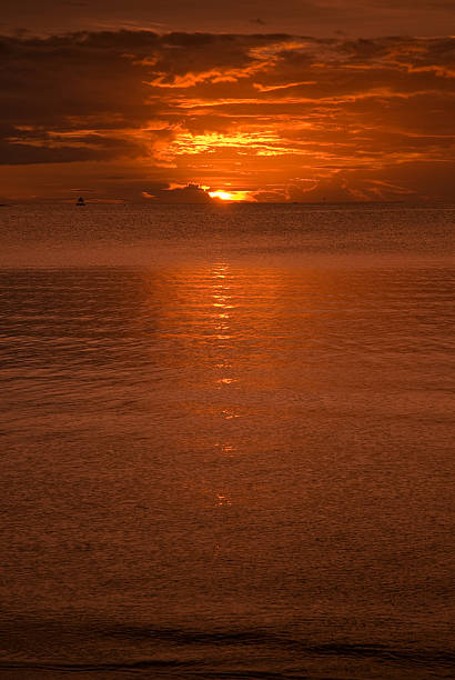 Orange Glowing Sunset on Noumea Bay