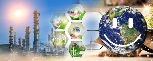 istock Sustainable development and business operations based on renewable energy CO2 Emission Reduction Concepts Green industries using renewable energy can limit global warming changes. 1746411713