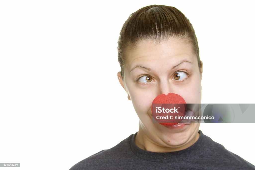 Clown naso - Foto stock royalty-free di Capelli castani