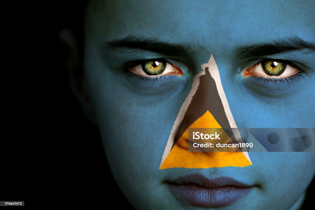 Saint Lucia bandeira menino - Foto de stock de Adolescente royalty-free