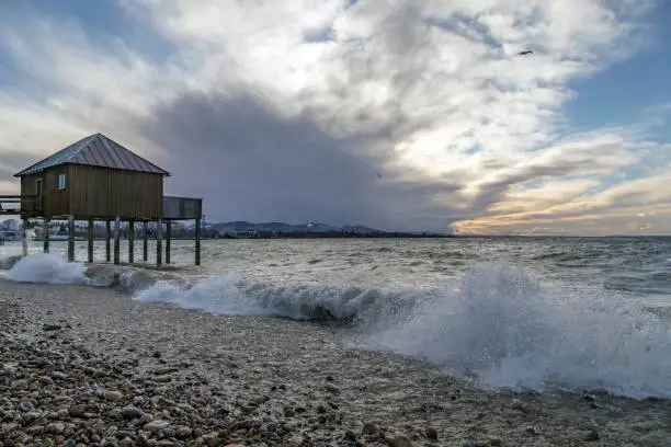 lake constance on a stormy day