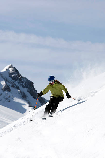 piste di neve fresca - skiing powder snow snow telluride foto e immagini stock