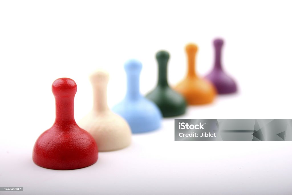 Uma linha de cor peças de jogo - Royalty-free Colorido Foto de stock
