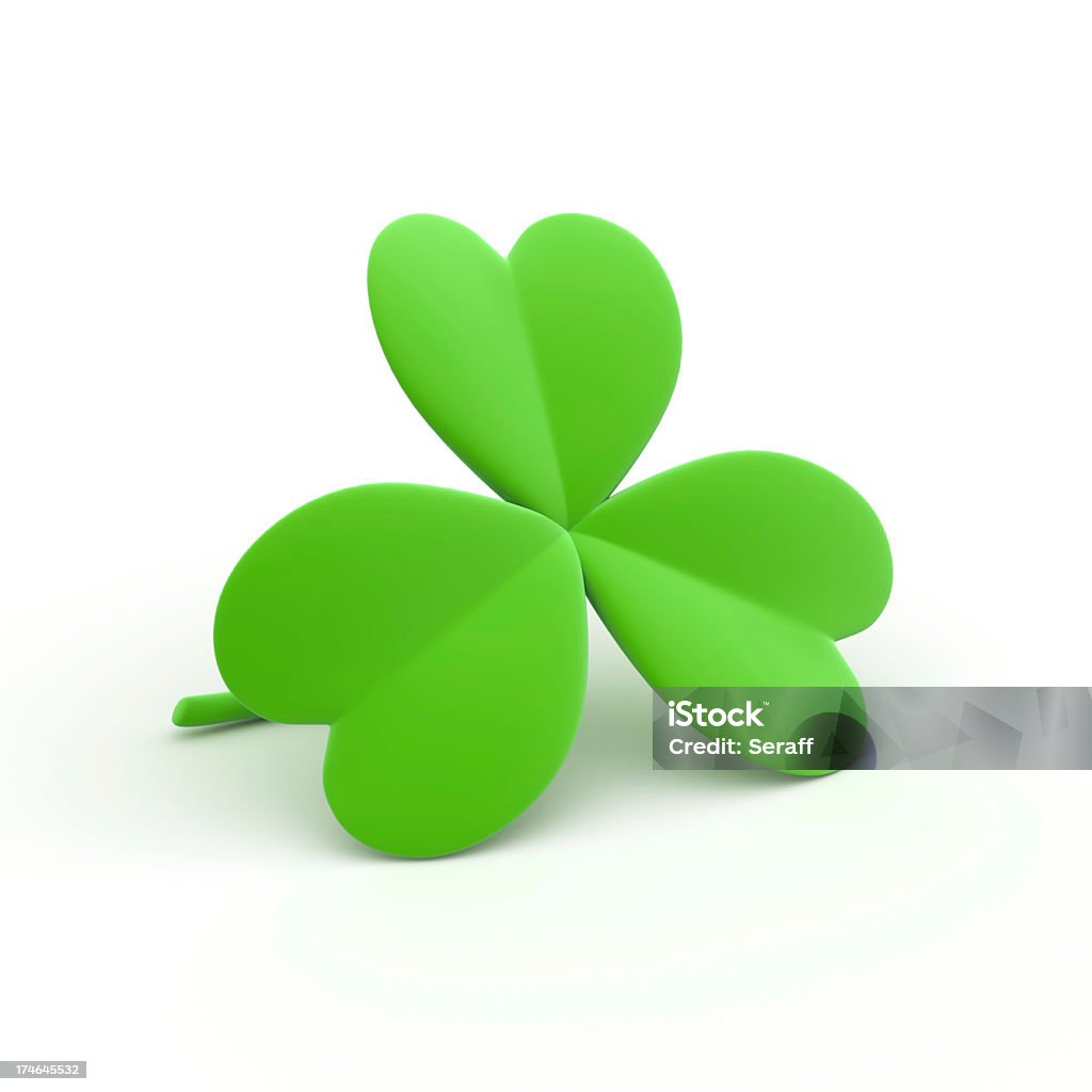 3 lead clover shamrock all green with white background Green clover leaf. The symbols of st. Patrick's Day. Visit also: Celebration Event Stock Photo