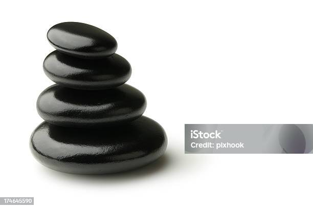 Balanced Pebbles Stock Photo - Download Image Now - Cut Out, Lastone Therapy, Black Color