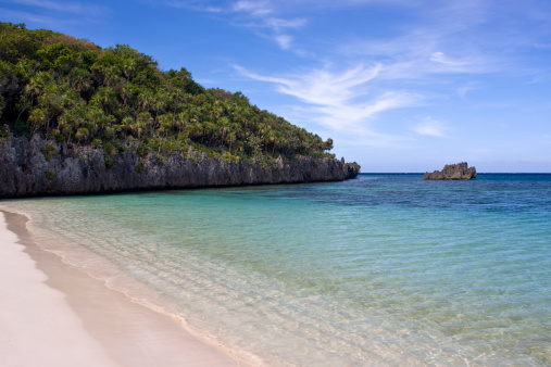 Deserted tropical beach in the Caribbean.