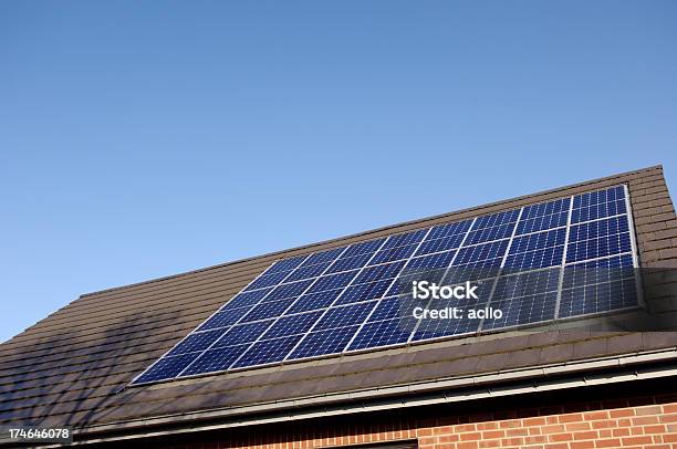 Solar Panels On The Roof Stock Photo - Download Image Now - Solar Energy, Solar Power Station, Sun