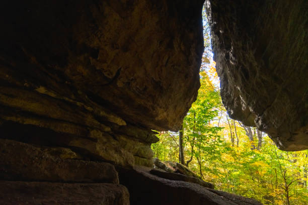 istock rock city park, olean , NY, fall season forest, gigantic rock formations 1746466119