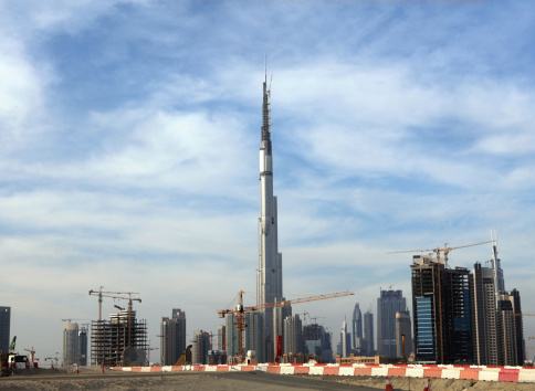 landscape of Dubai under construction showing Dubai tower..Dubai & UAE Images..