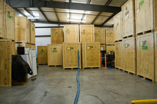 Organized warehouse space.
