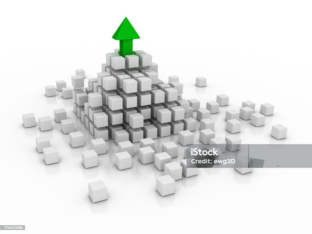 Abstrakte-Cube und Pfeil - Lizenzfrei Dreidimensional Stock-Foto
