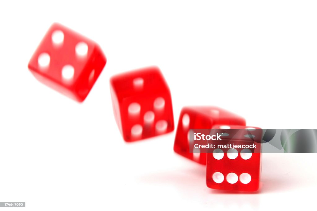 Red Dice Blurred Motion Stock Photo