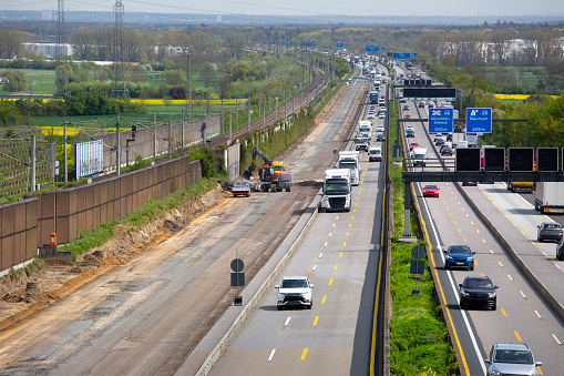 M1 four lane smart motorway in West Yorkshire\