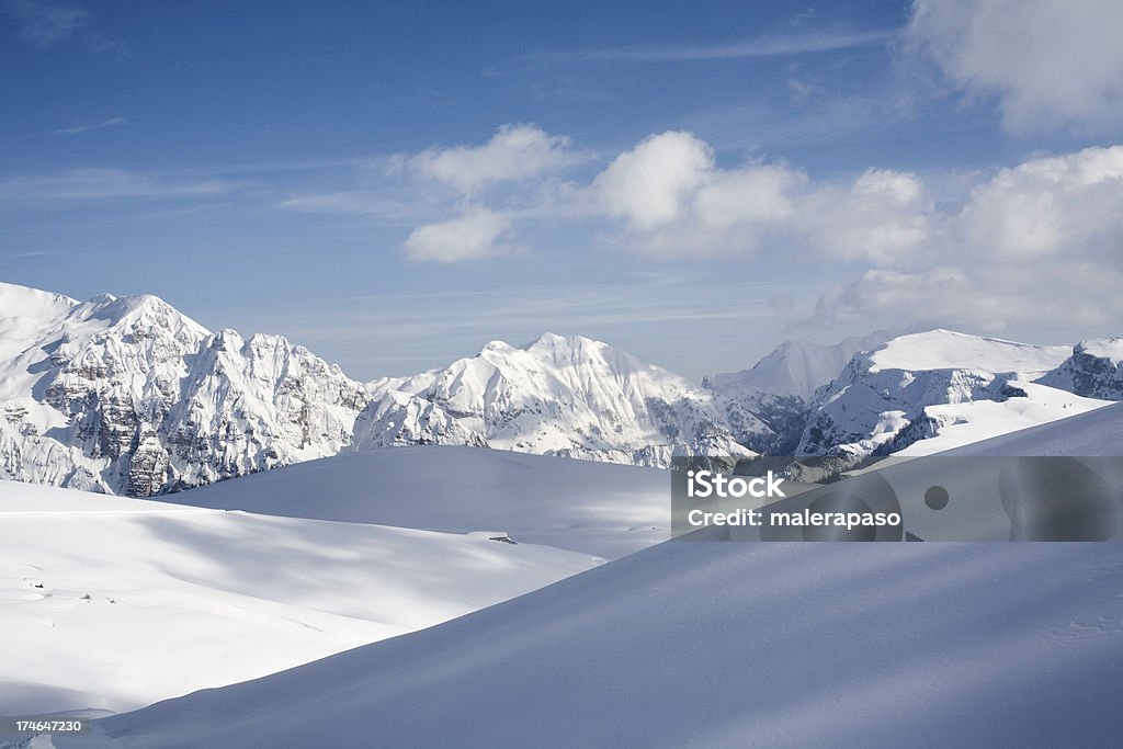Snowy mountains Mountains in winter. Beauty In Nature Stock Photo