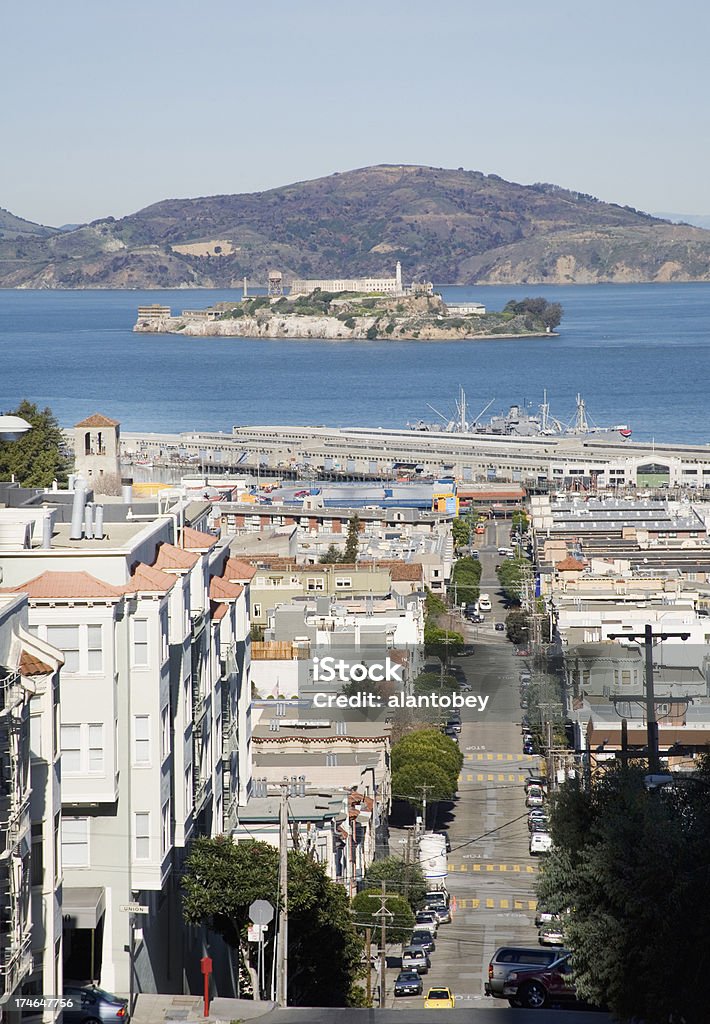 San Francisco: La Isla de Alcatraz y Taylor Street. - Foto de stock de Aire libre libre de derechos