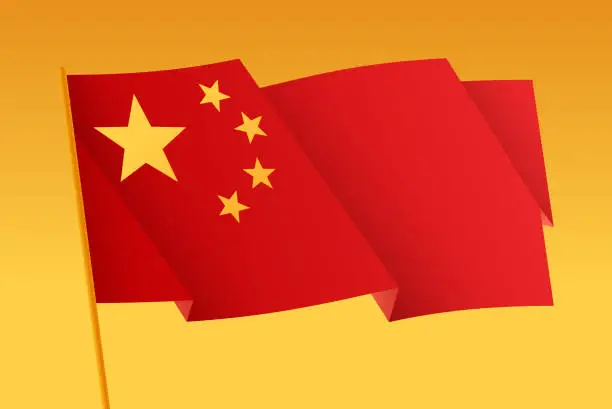 Vector illustration of Flag of China Chinese Flag