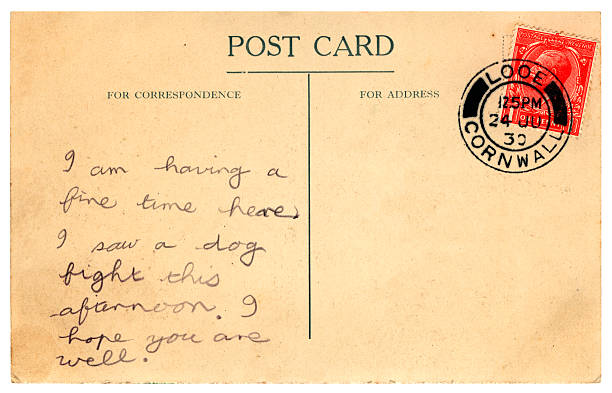 istock British postcard 1930 with message about a dog fight 174648078
