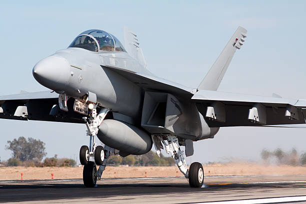 Military Jet Landing stock photo
