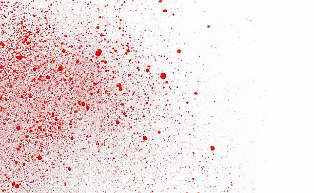 blood splat blood splattered on white paper with copy space splattered blood stock pictures, royalty-free photos & images