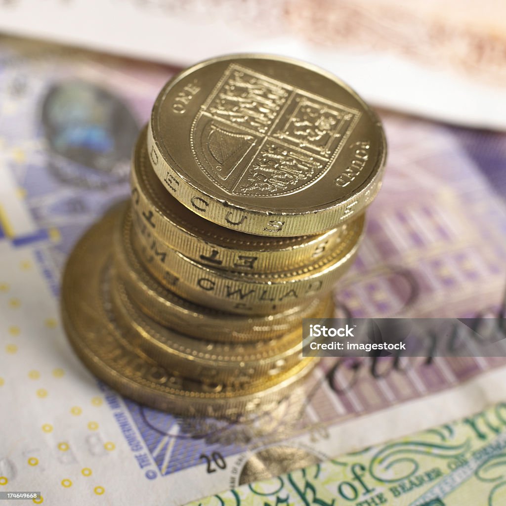 Britische Währung - Lizenzfrei Ansicht aus erhöhter Perspektive Stock-Foto