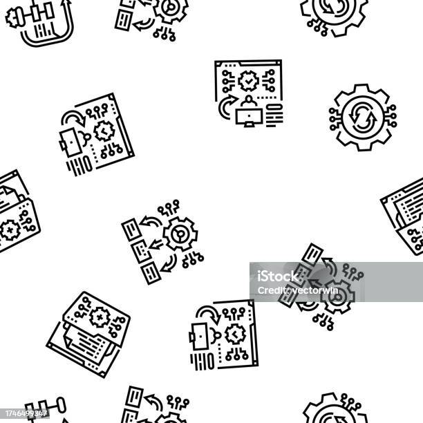 System Analyst Data Seamless Pattern Vector Stock Illustration ...
