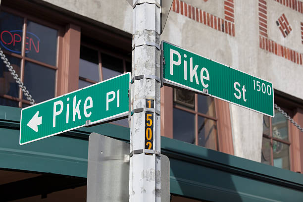 Famous places, Pike Place Market Street Sign Scenes of Seattle.  Check out my lightbox pike place market stock pictures, royalty-free photos & images